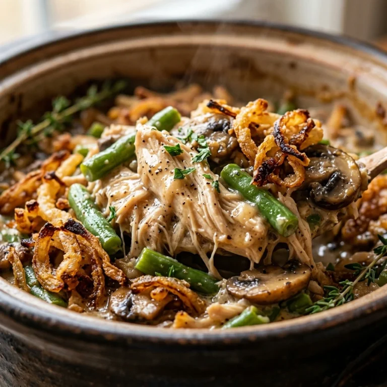 Thanksgiving Crockpot Green Bean Casserole With Chicken High Protein