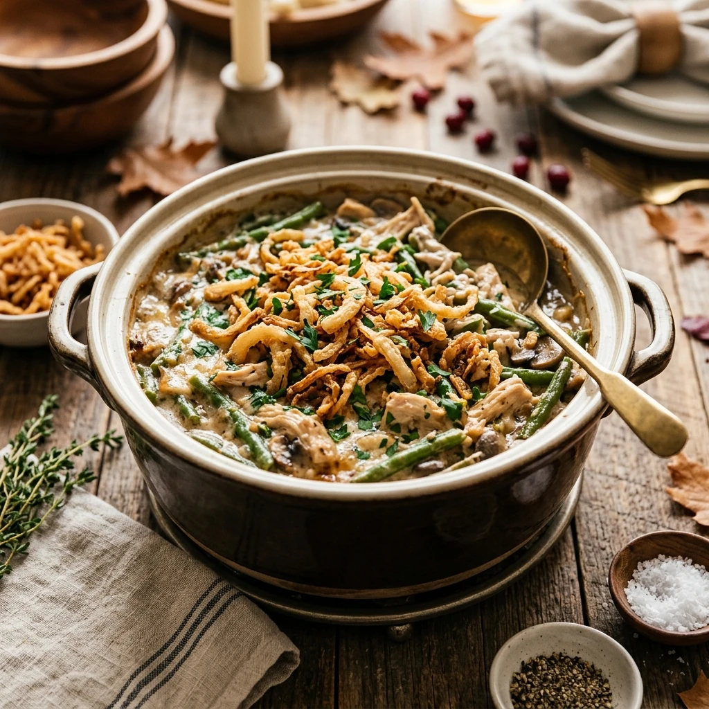 Thanksgiving Crockpot Green Bean Casserole With Chicken High Protein