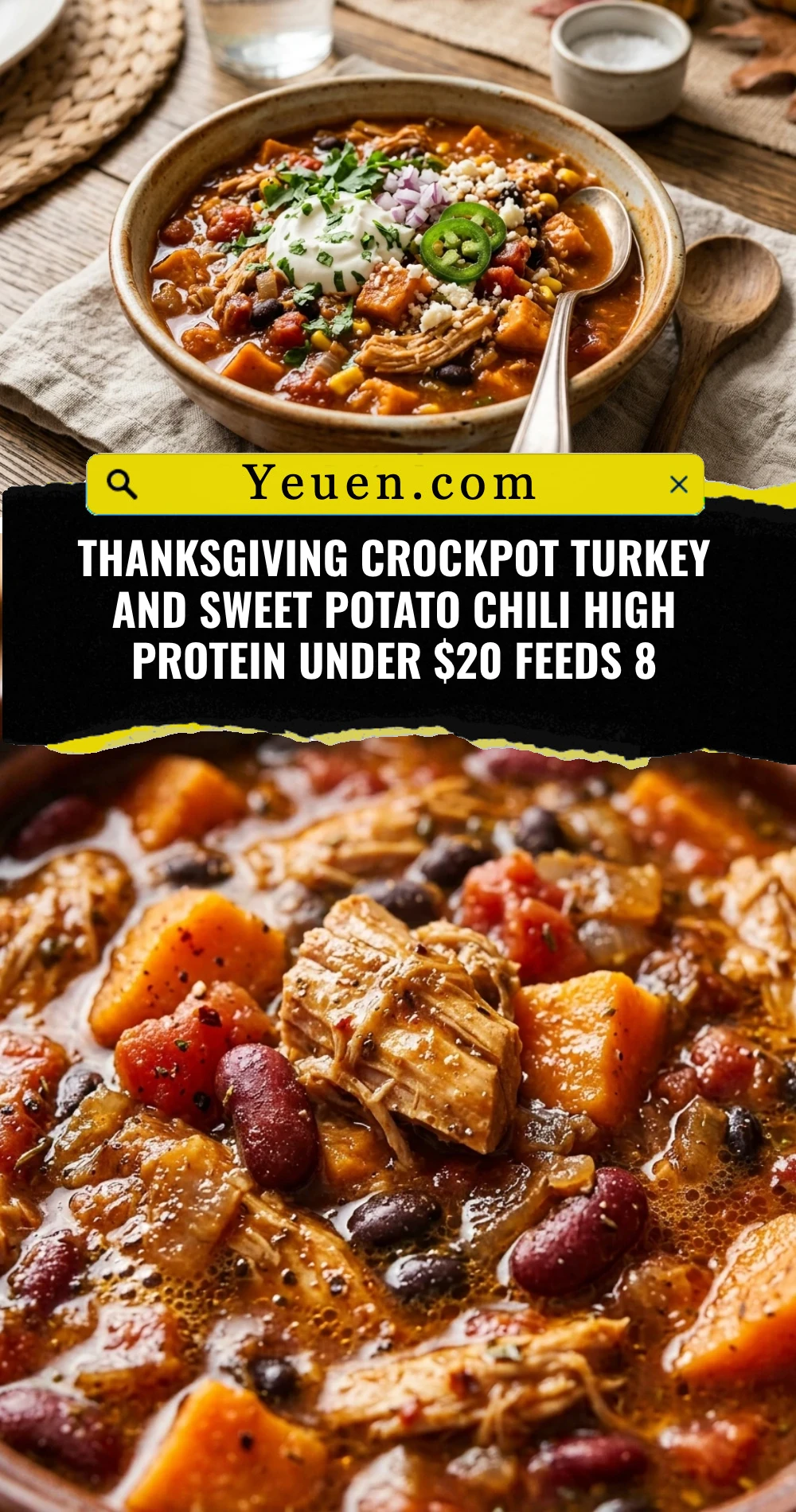 Thanksgiving Crockpot Turkey And Sweet Potato Chili High Protein Under $20 Feeds 8