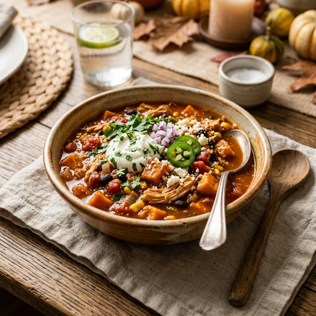 Thanksgiving Crockpot Turkey And Sweet Potato Chili High Protein Under $20 Feeds 8