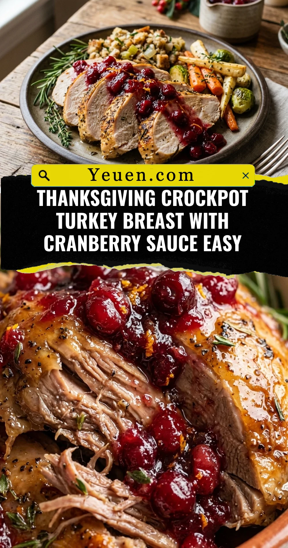 Thanksgiving Crockpot Turkey Breast With Cranberry Sauce Easy