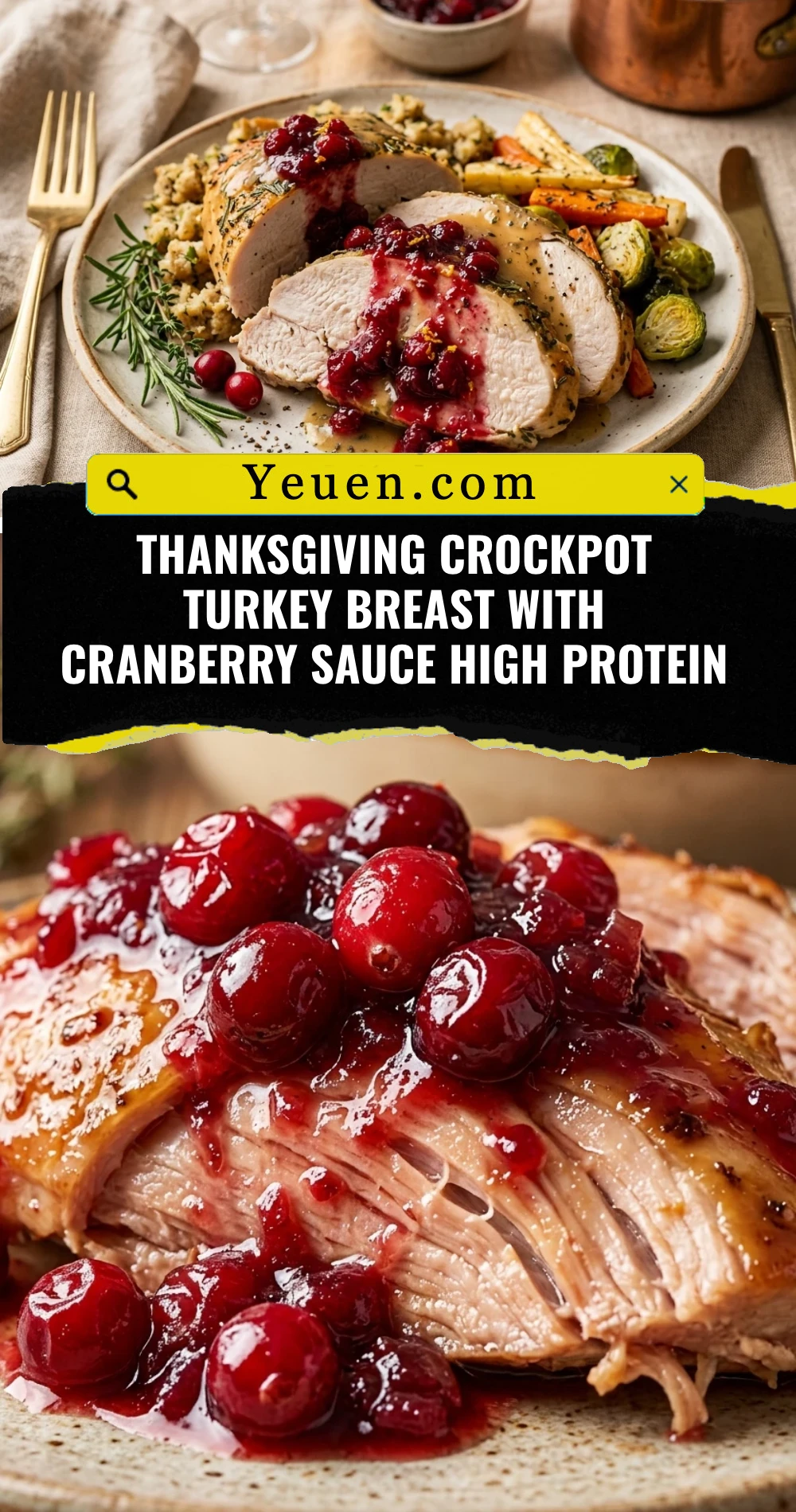 Thanksgiving Crockpot Turkey Breast With Cranberry Sauce High Protein