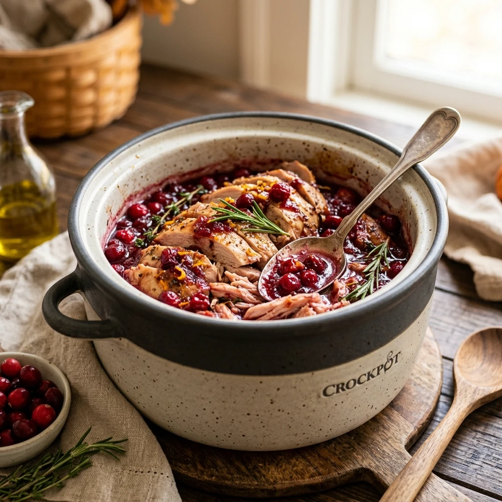 Thanksgiving Crockpot Turkey Breast With Cranberry Sauce High Protein Under $20