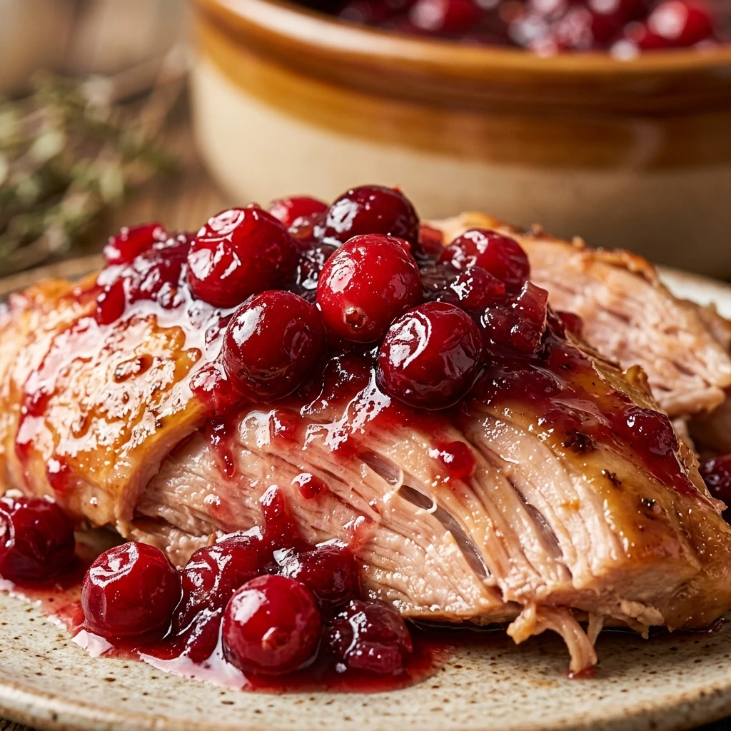 Thanksgiving Crockpot Turkey Breast With Cranberry Sauce High Protein