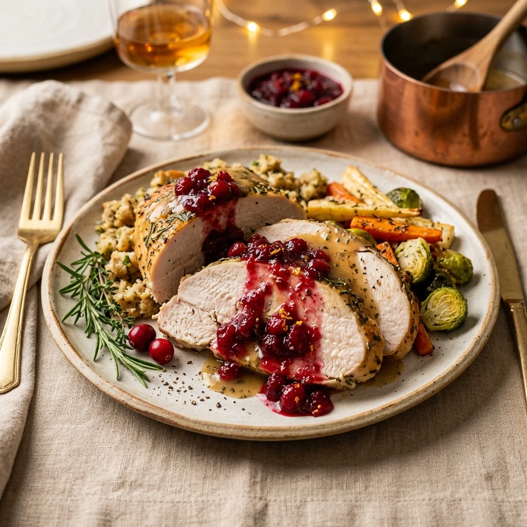 Thanksgiving Crockpot Turkey Breast With Cranberry Sauce High Protein