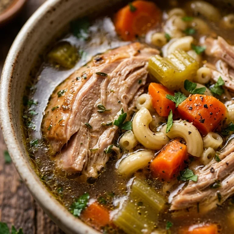 Thanksgiving Crockpot Turkey Noodle Soup High Protein Under $20 Feeds 8
