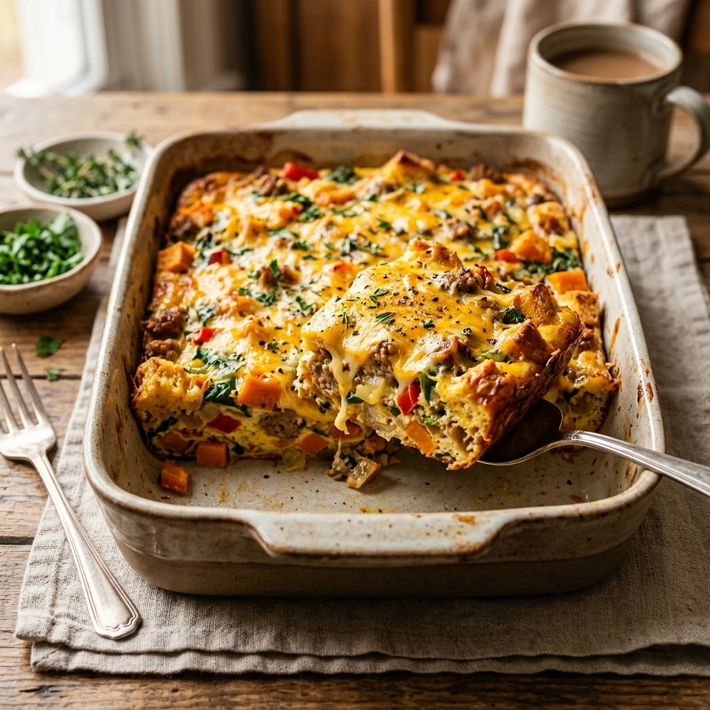 Thanksgiving Egg Casserole Make Ahead Breakfast Feed A Crowd