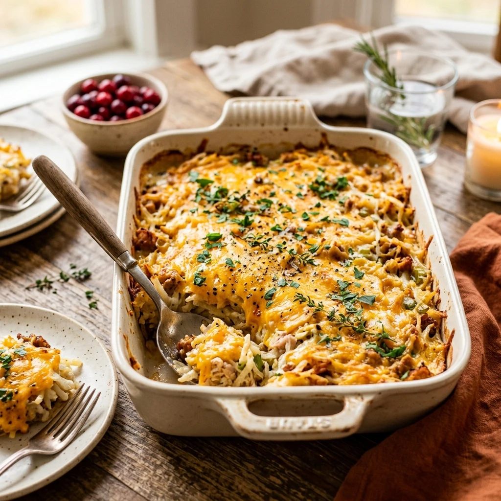 Thanksgiving Hashbrown Casserole Make Ahead No Fail