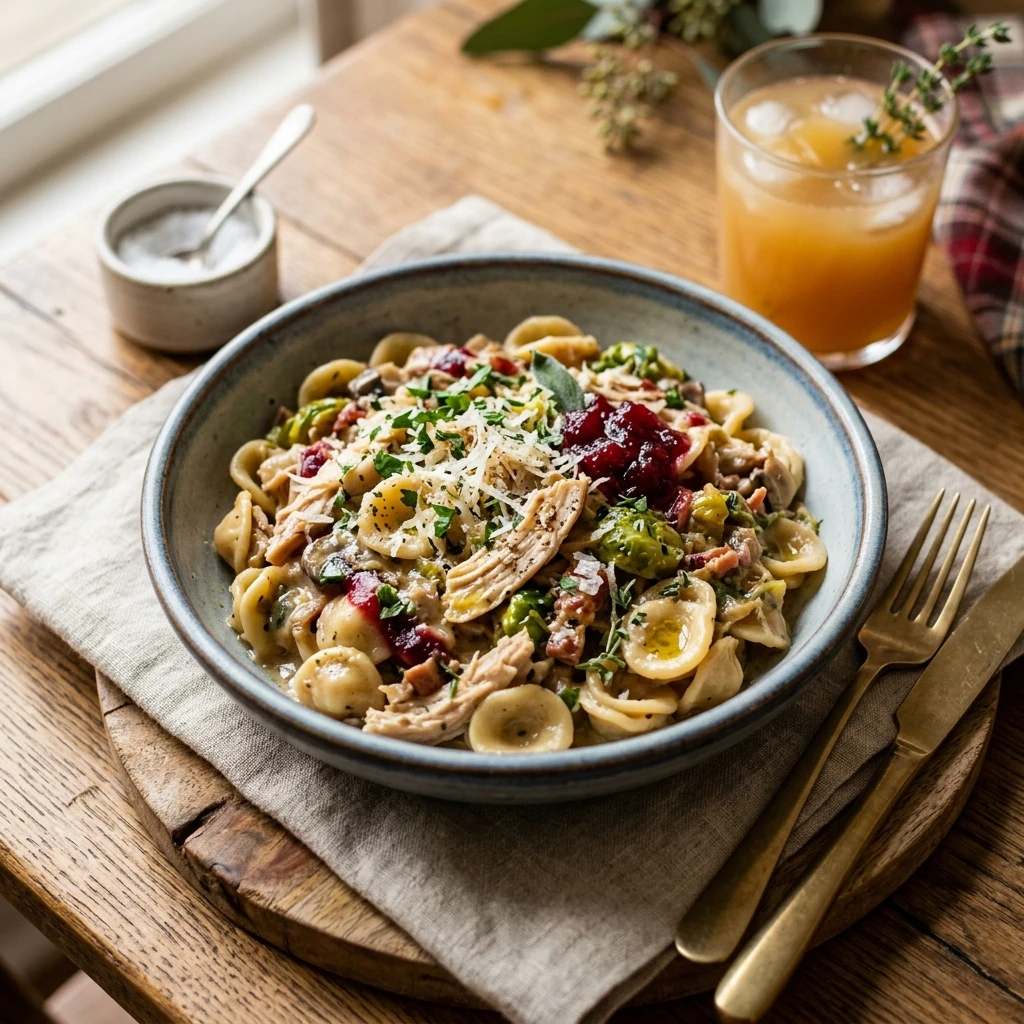 Thanksgiving Leftover Turkey Pasta