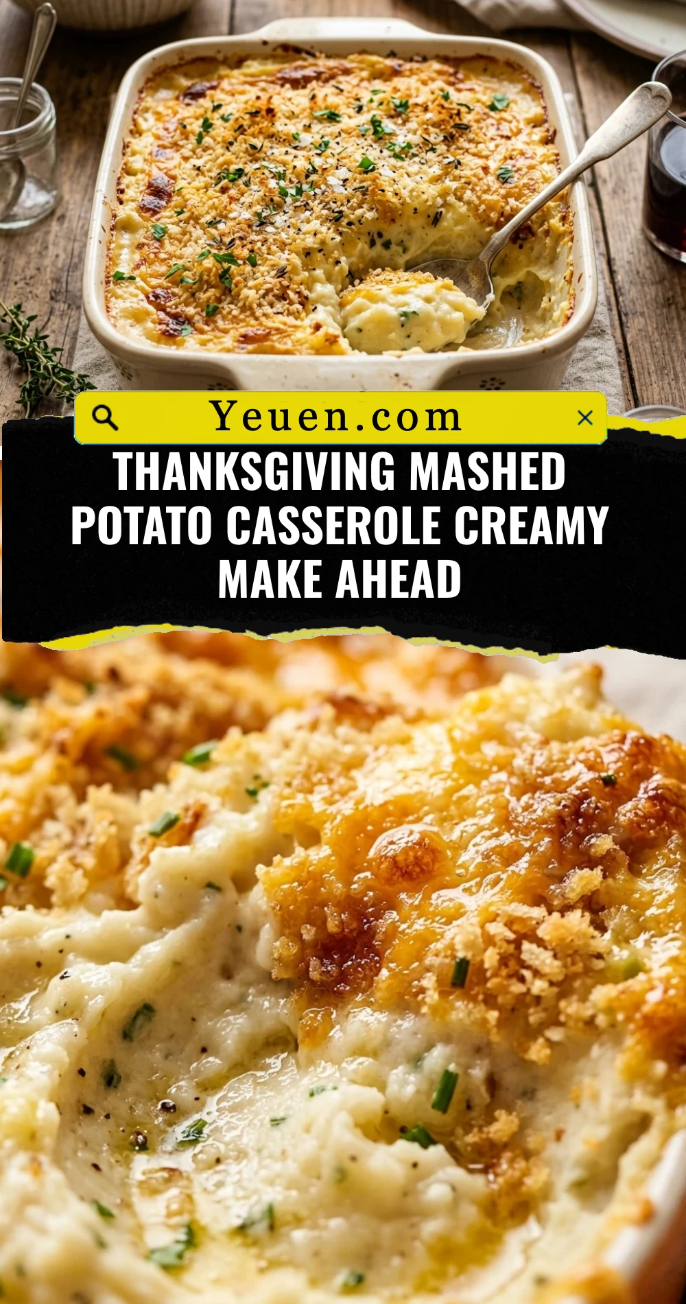 Thanksgiving Mashed Potato Casserole Creamy Make Ahead