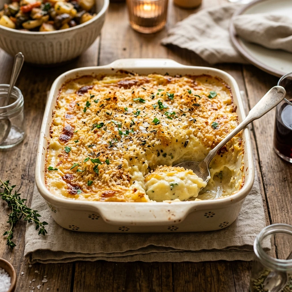Thanksgiving Mashed Potato Casserole Creamy Make Ahead