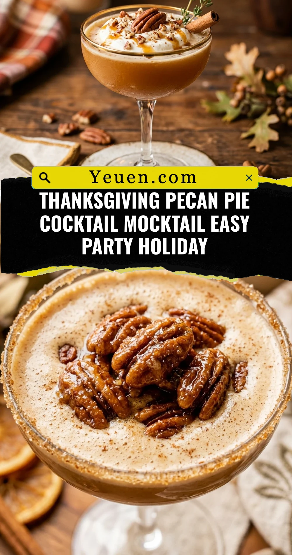 Thanksgiving Pecan Pie Cocktail Mocktail Easy Party Holiday