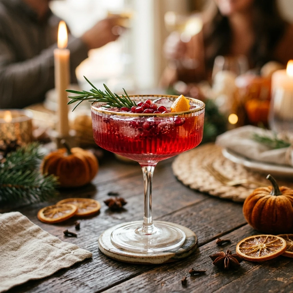 Thanksgiving Pomegranate Cocktail Mocktail Easy Party Holiday
