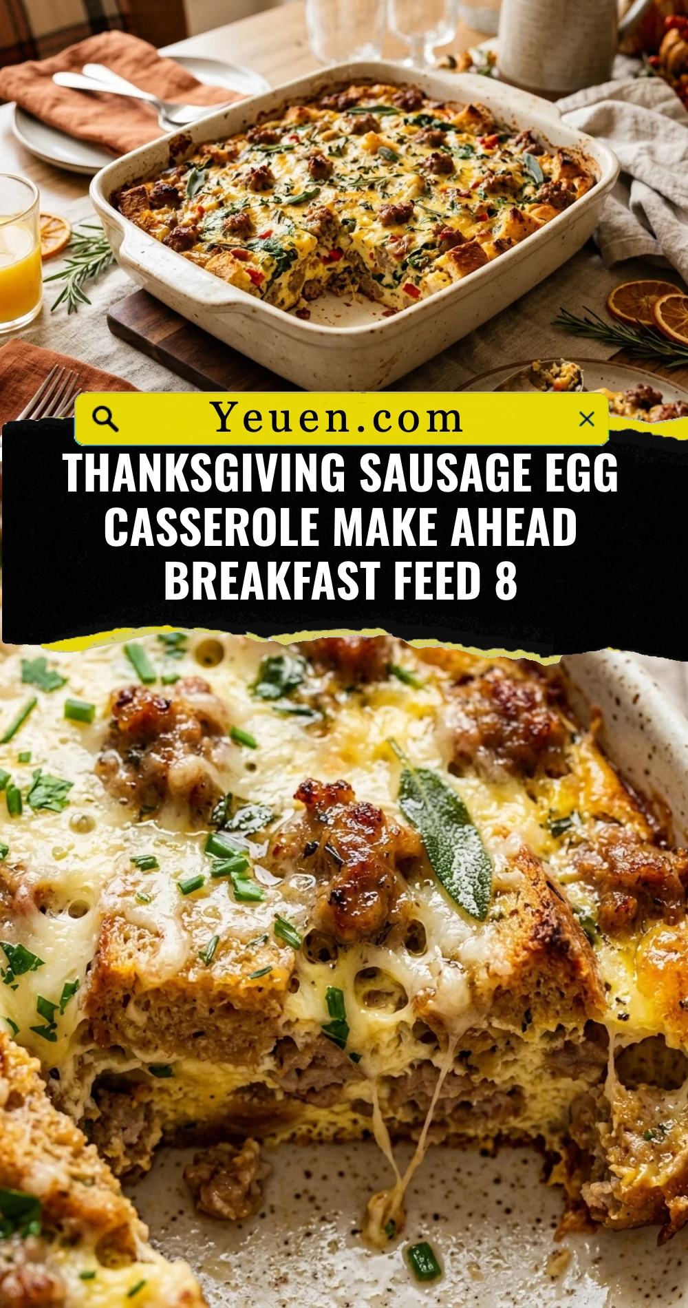 Thanksgiving Sausage Egg Casserole Make Ahead Breakfast Feed 8