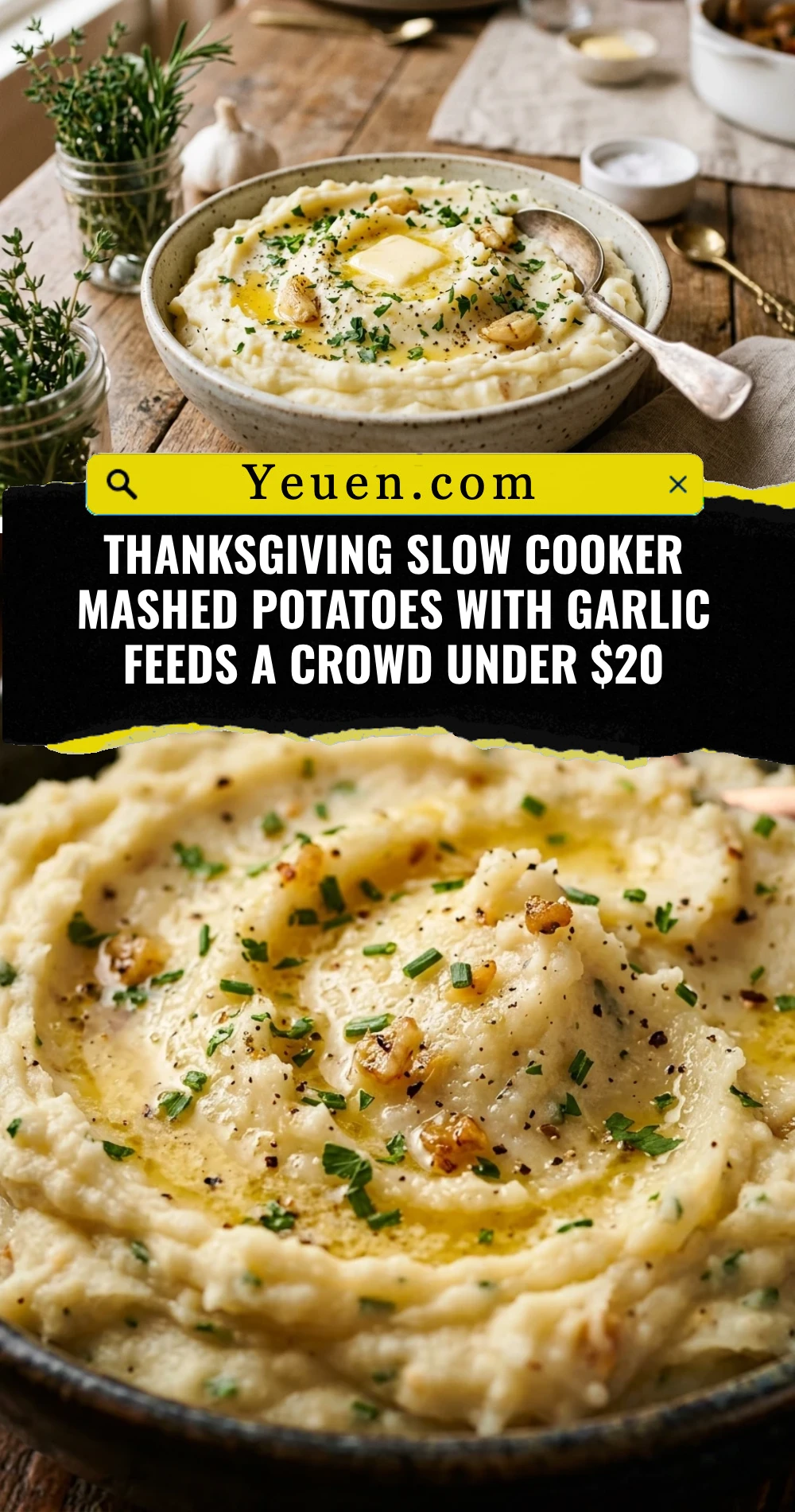 Thanksgiving Slow Cooker Mashed Potatoes With Garlic Feeds A Crowd Under $20