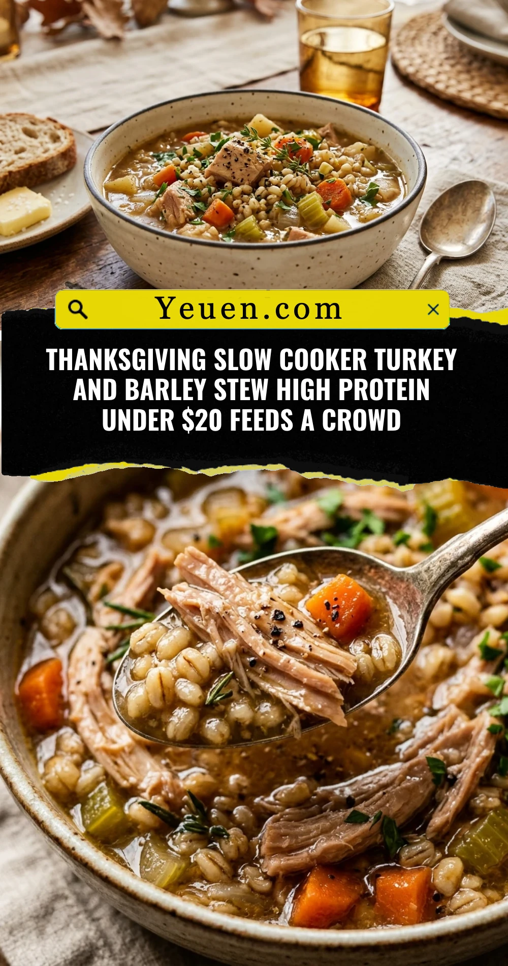 Thanksgiving Slow Cooker Turkey And Barley Stew High Protein Under $20 Feeds A Crowd