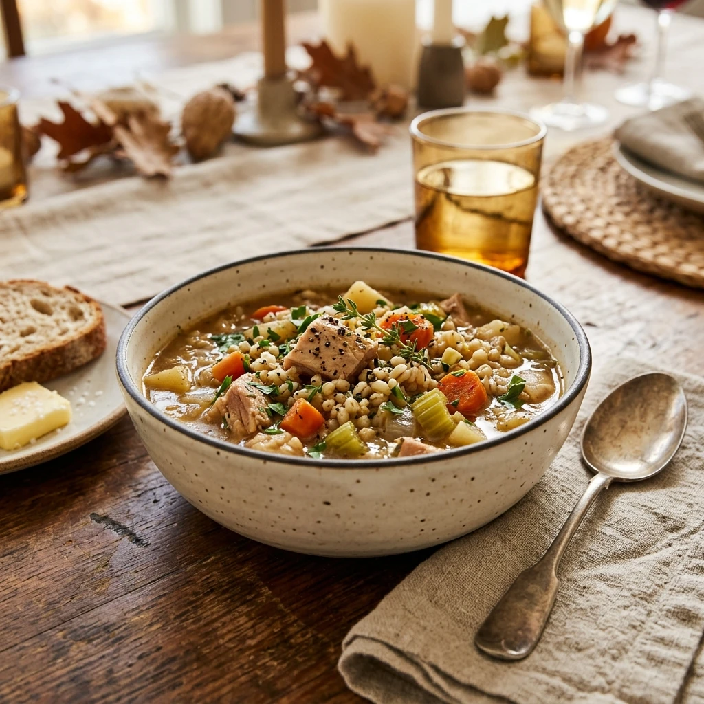 Thanksgiving Slow Cooker Turkey And Barley Stew High Protein Under $20 Feeds A Crowd