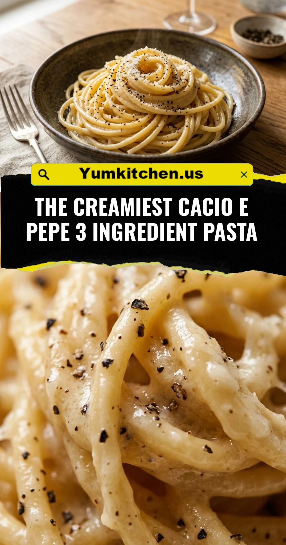 The Creamiest Cacio e Pepe 3 Ingredient Pasta