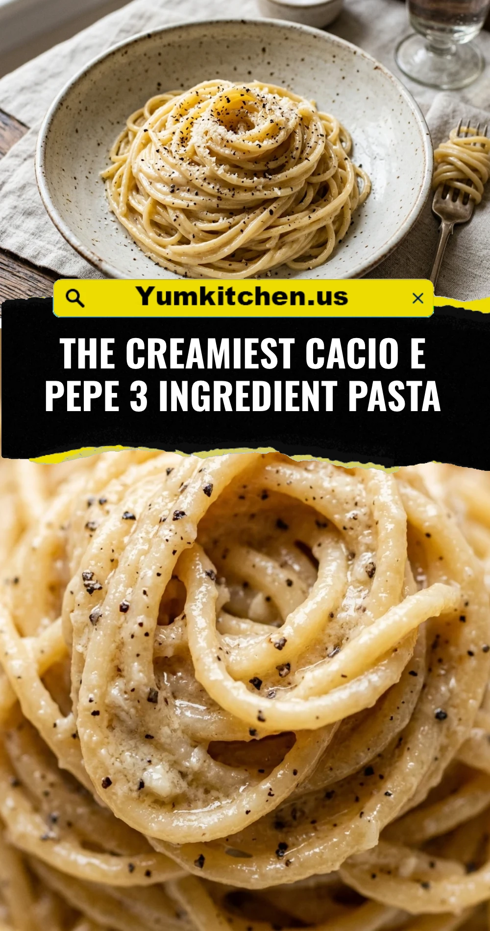 The Creamiest Cacio e Pepe 3 Ingredient Pasta