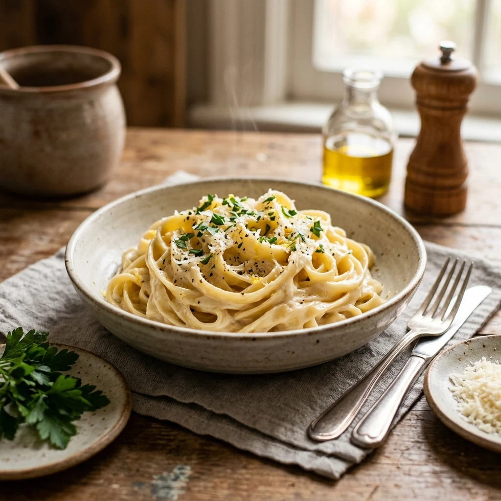 The Creamiest Fettuccine Alfredo With Homemade Sauce