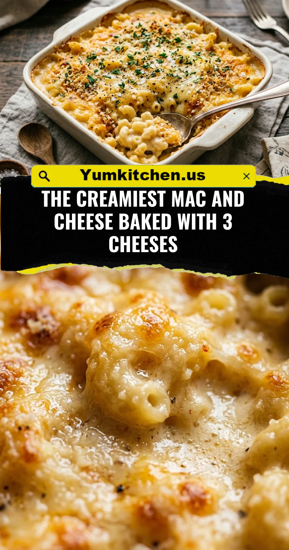 The Creamiest Mac and Cheese Baked With 3 Cheeses