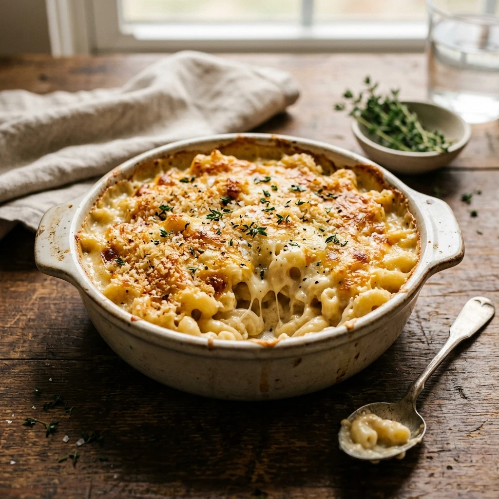 The Creamiest Mac and Cheese Baked With 3 Cheeses