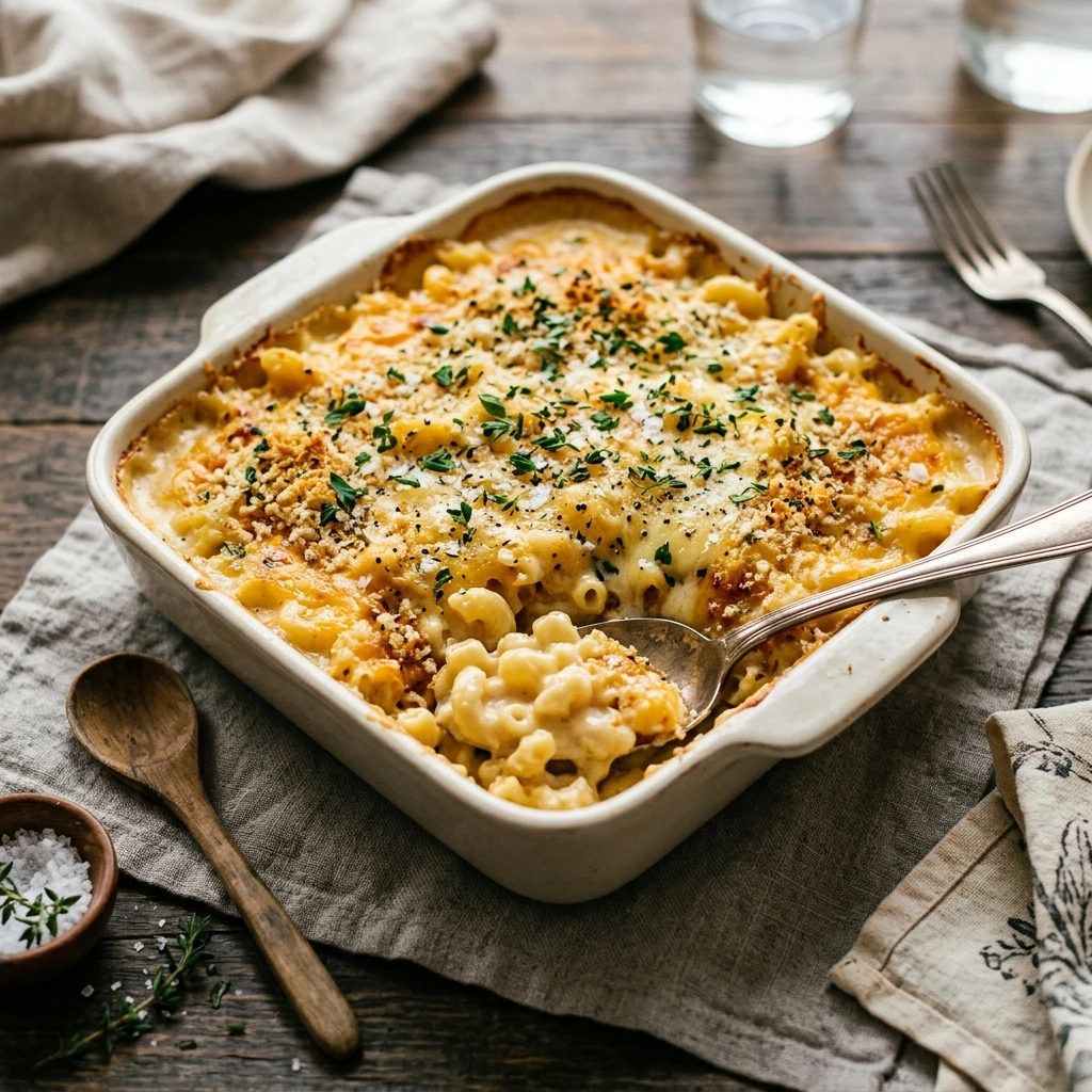 The Creamiest Mac and Cheese Baked With 3 Cheeses