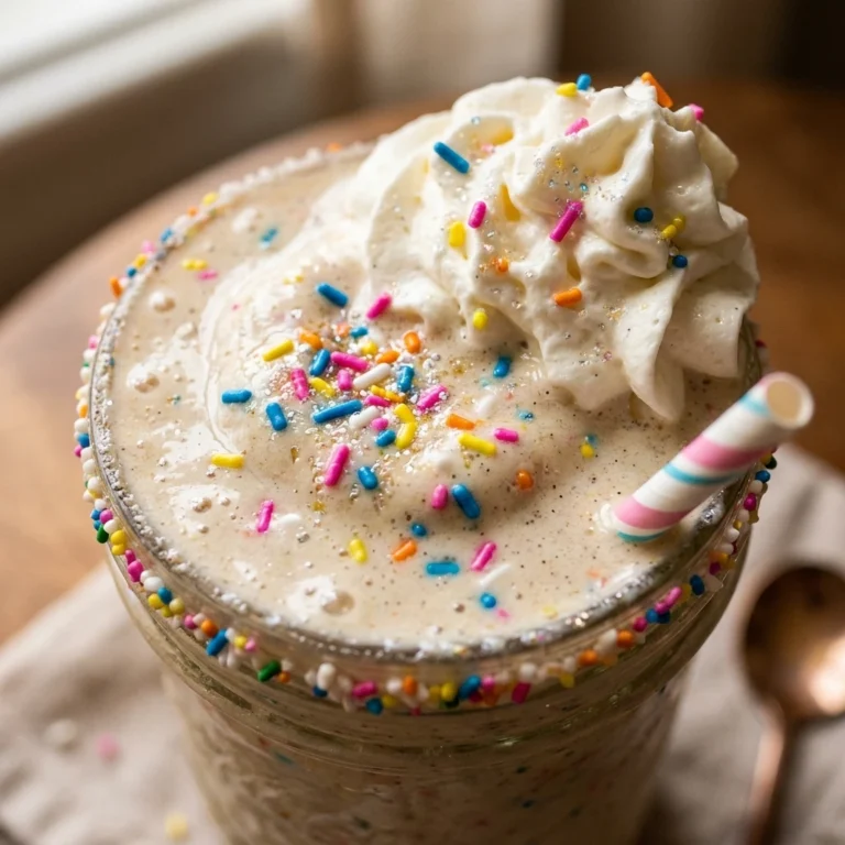 Thick Creamy Birthday Cake Protein Shake 20g+ Easy Homemade