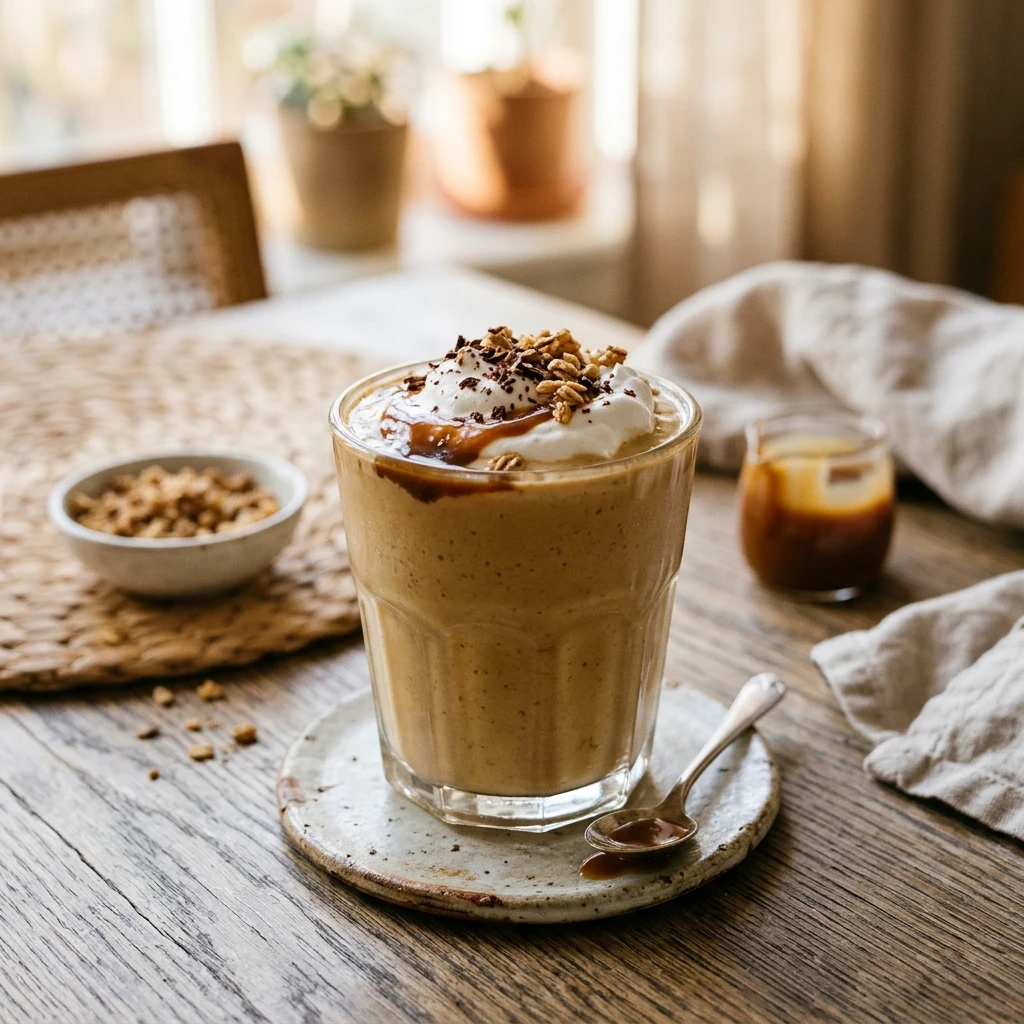 Thick Creamy Caramel Protein Shake 20g+ Easy No Powder Taste Homemade