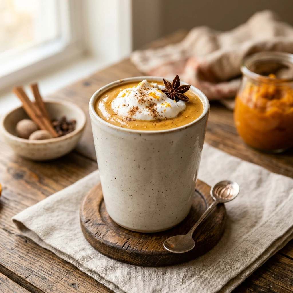 Thick Creamy Pumpkin Spice Protein Shake 20g+ Easy Homemade