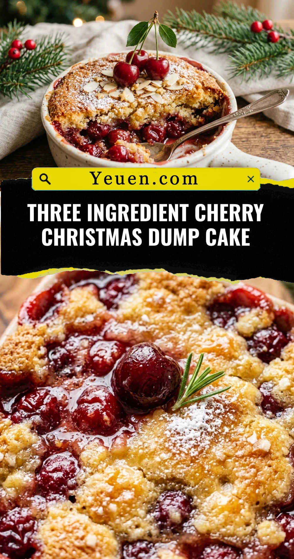 Three Ingredient Cherry Christmas Dump Cake