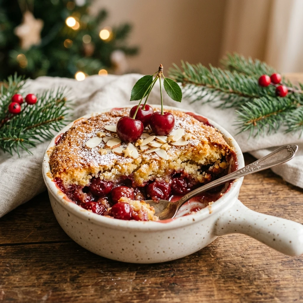 Three Ingredient Cherry Christmas Dump Cake