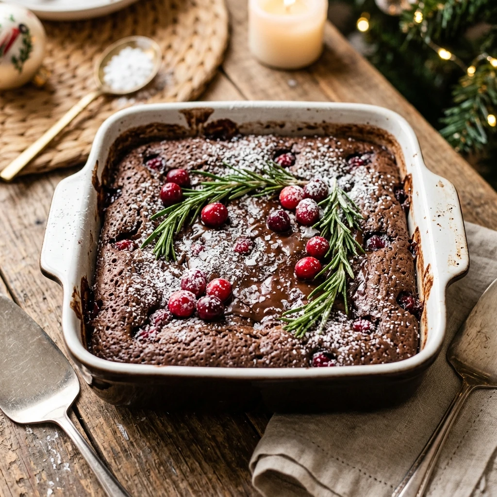 Three Ingredient Chocolate Christmas Dump Cake