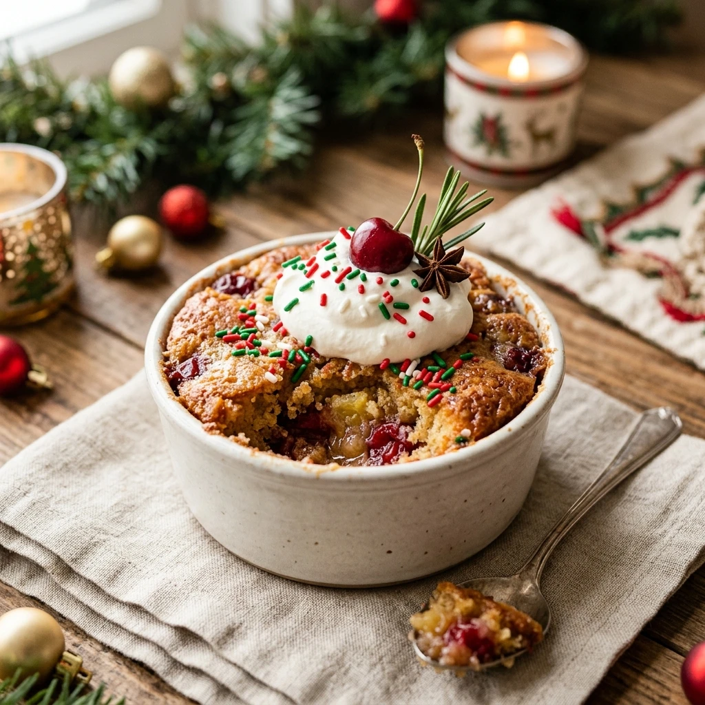 Three Ingredient Christmas Dump Cake With Sprinkles