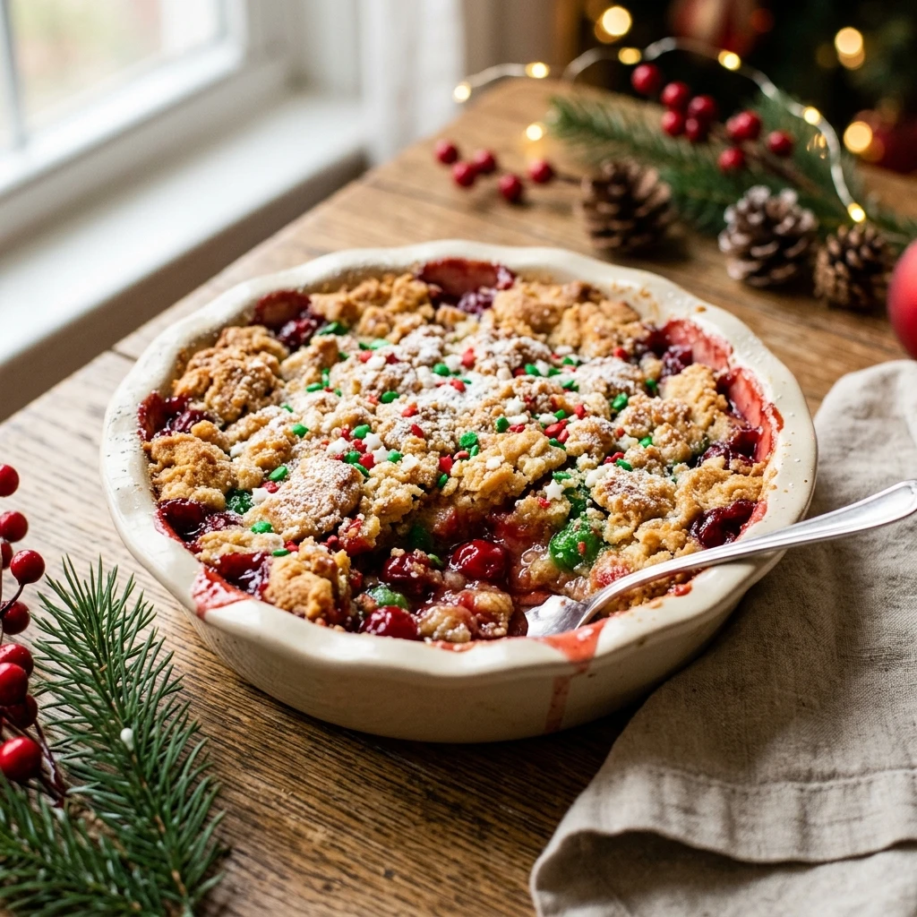 Three Ingredient Sugar Cookie Christmas Dump Cake