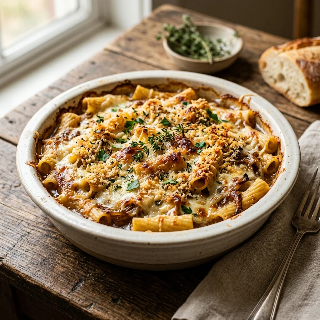 TikTok Famous French Onion Pasta Bake No Fail