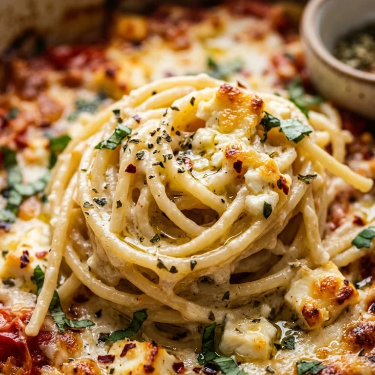 TikTok Spaghetti With Cream Cheese Baked Feta Twist