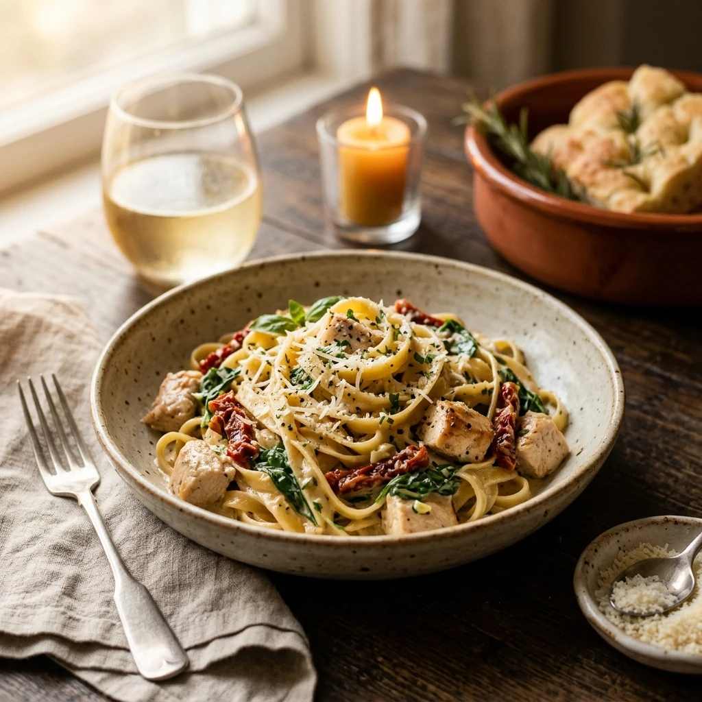 Tuscan Garlic Pasta Creamy Easy Dinner Cozy Italian
