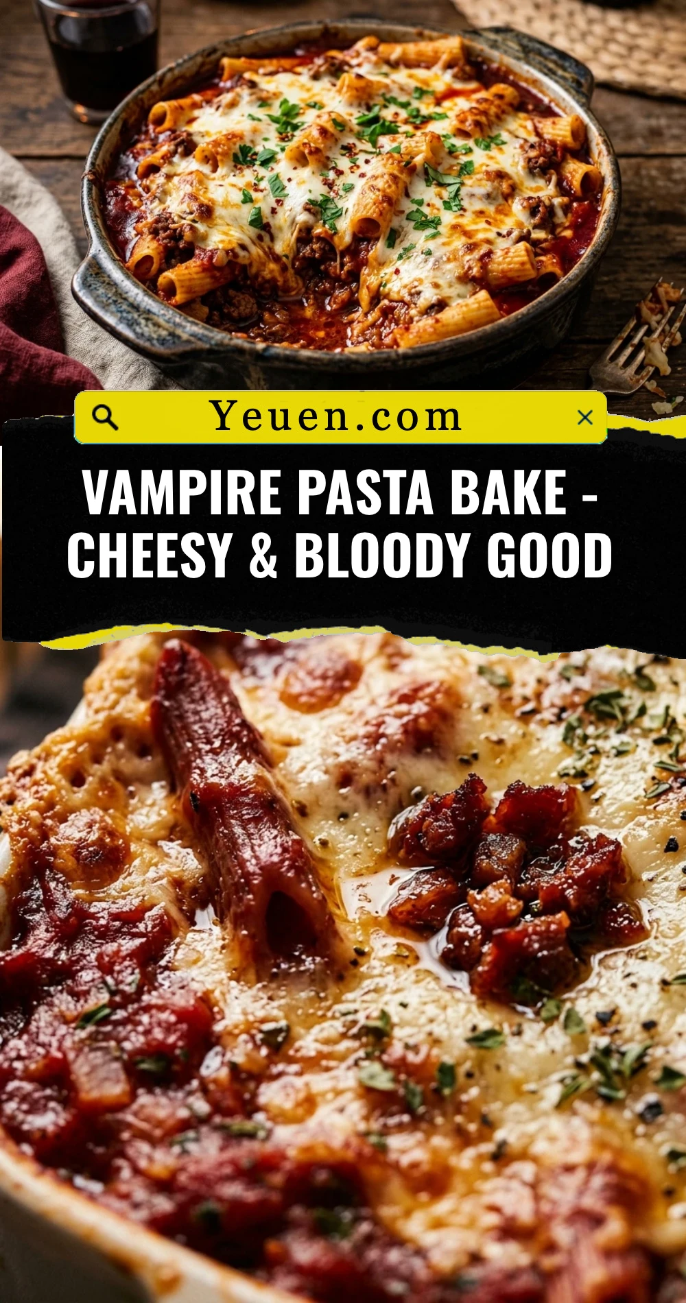 Vampire Pasta Bake - Cheesy & Bloody Good