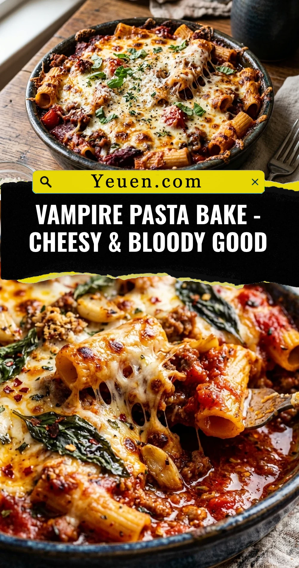 Vampire Pasta Bake - Cheesy & Bloody Good