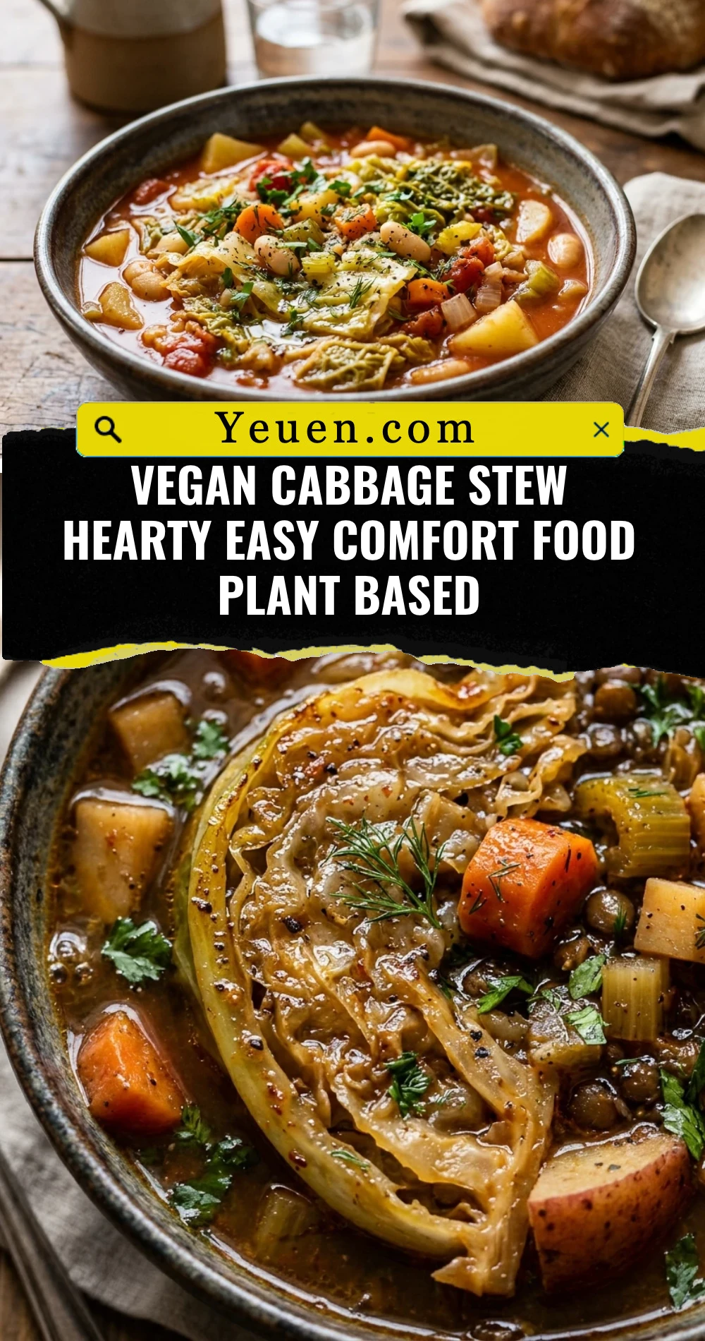 Vegan Cabbage Stew Hearty Easy Comfort Food Plant Based