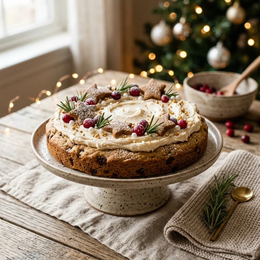 Vegan Christmas Cookie Cake - 1 Bowl Recipe