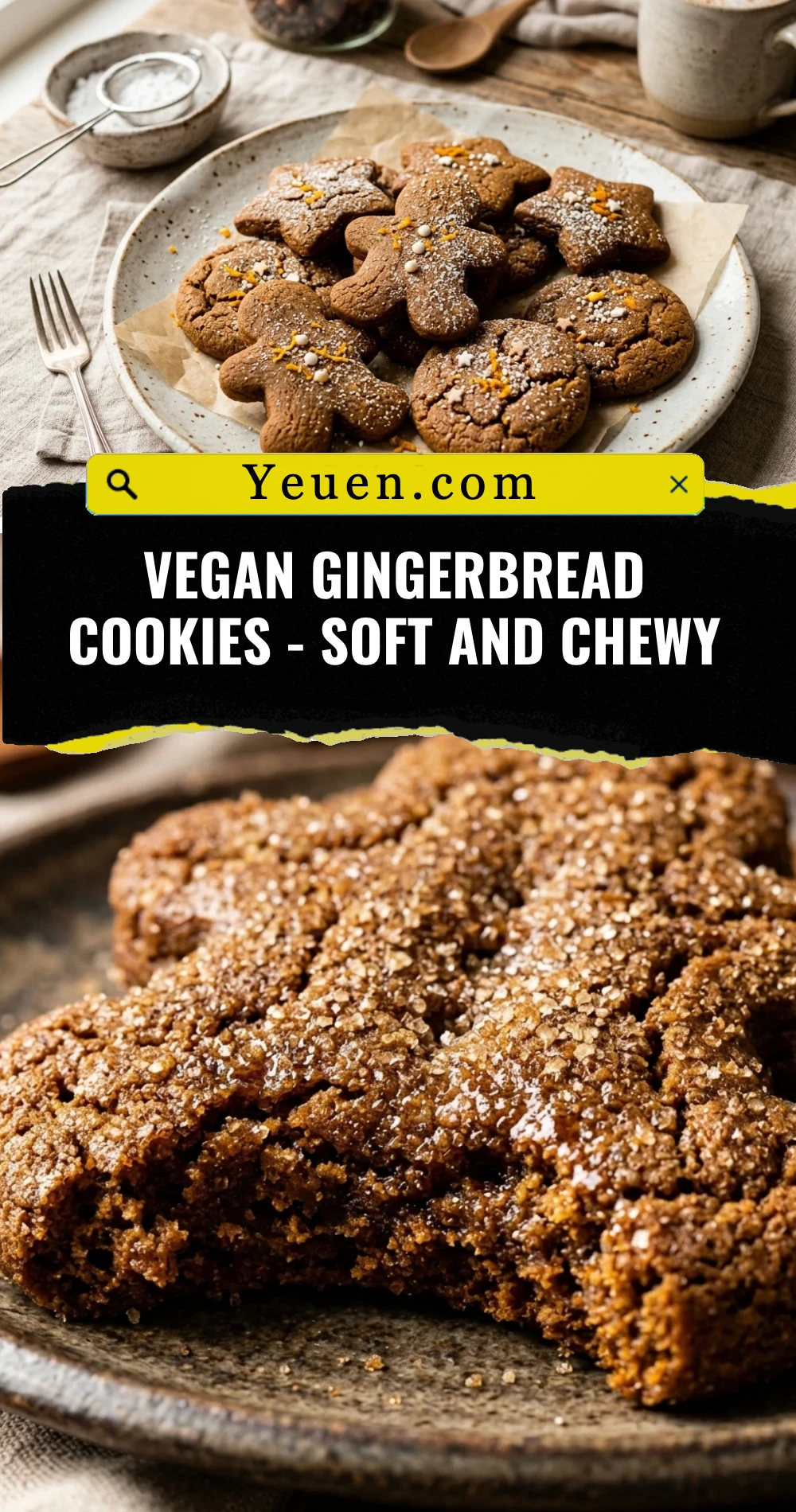 Vegan Gingerbread Cookies - Soft and Chewy