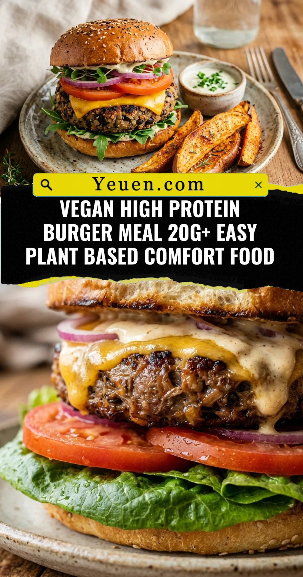 Vegan High Protein Burger Meal 20g+ Easy Plant Based Comfort Food