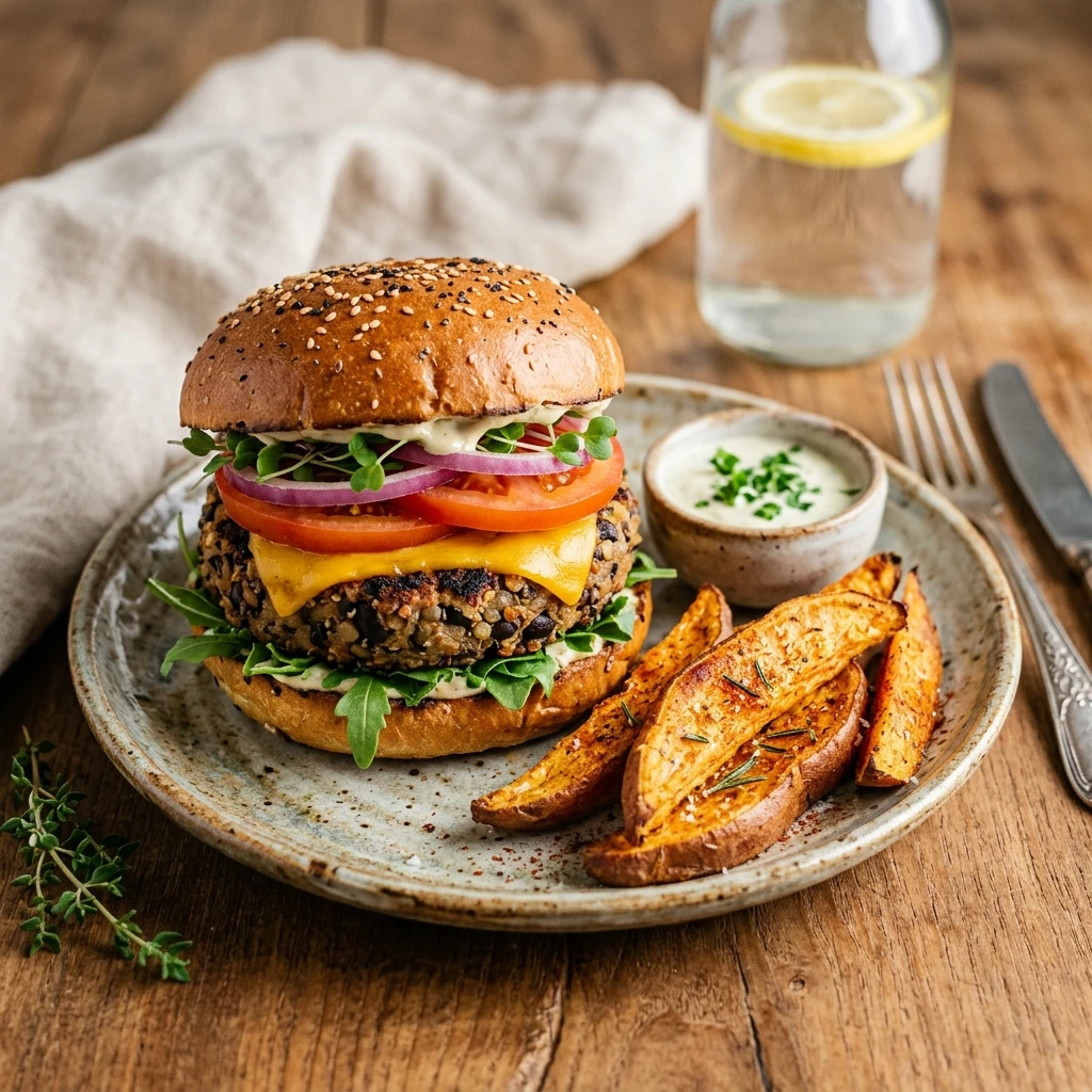 Vegan High Protein Burger Meal 20g+ Easy Plant Based Comfort Food