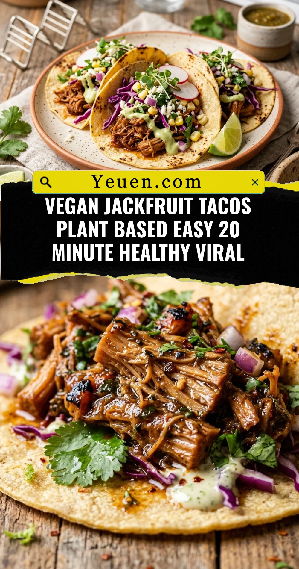 Vegan Jackfruit Tacos Plant Based Easy 20 Minute Healthy Viral