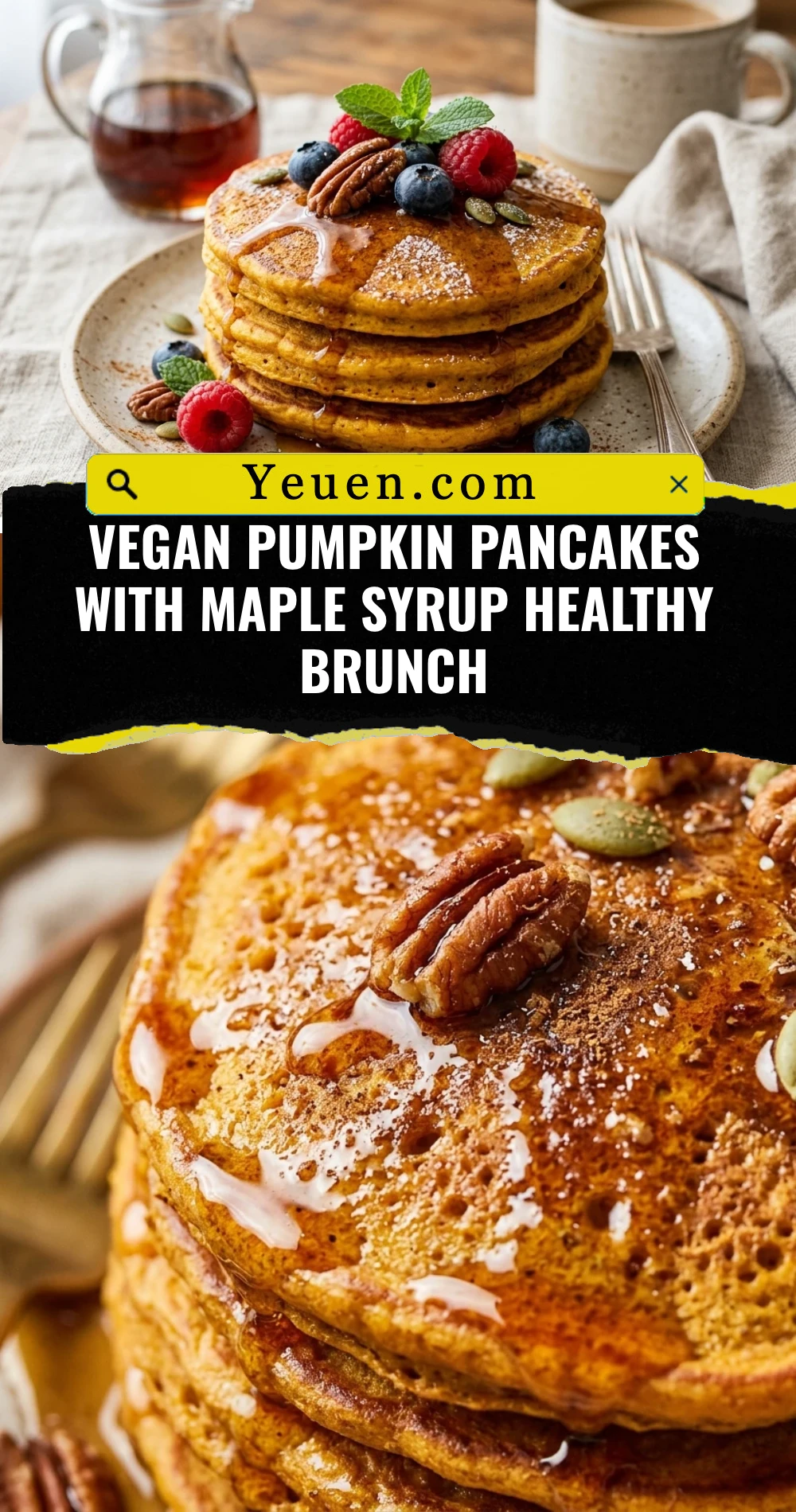 Vegan Pumpkin Pancakes With Maple Syrup Healthy Brunch