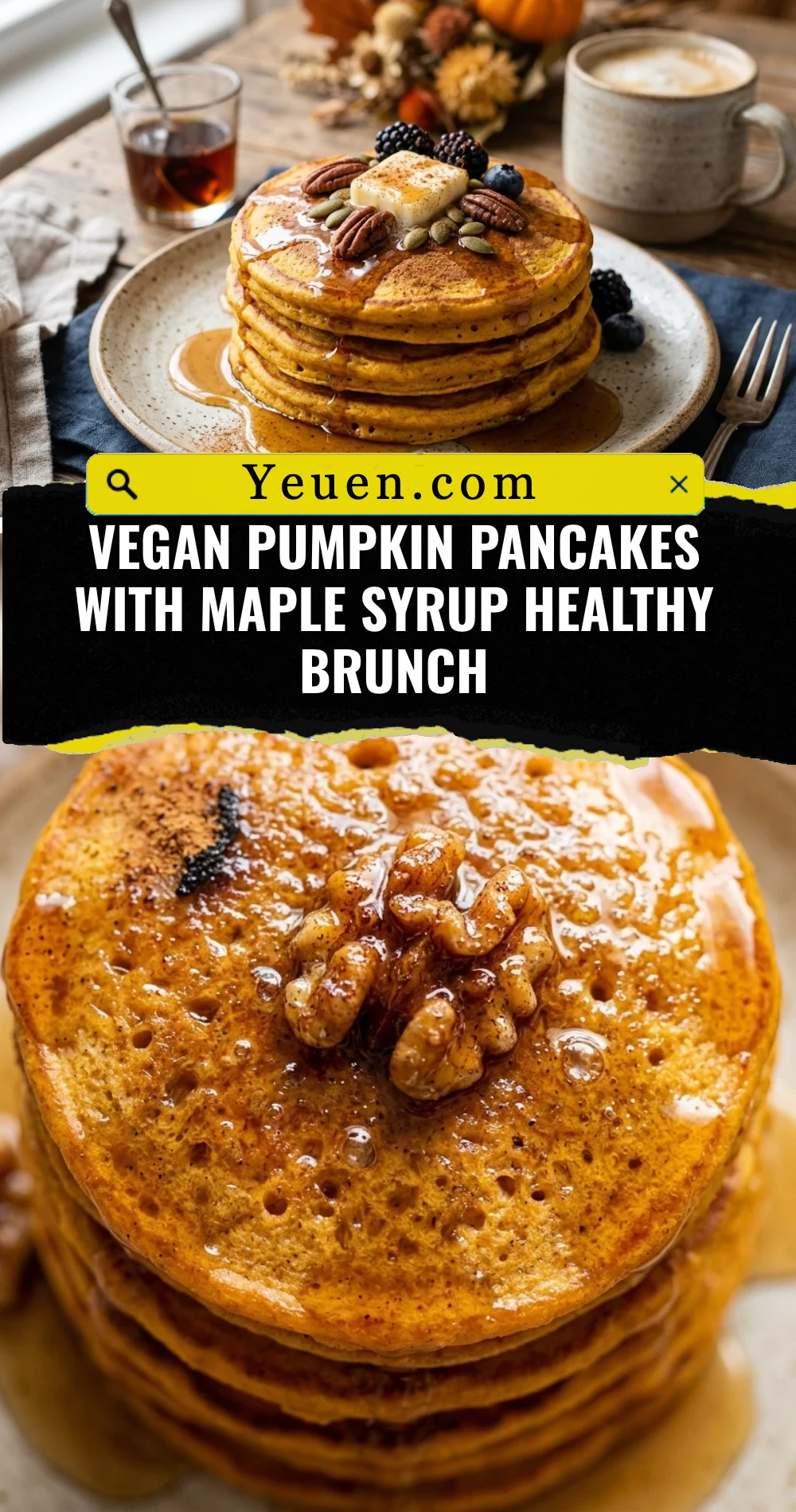 Vegan Pumpkin Pancakes With Maple Syrup Healthy Brunch