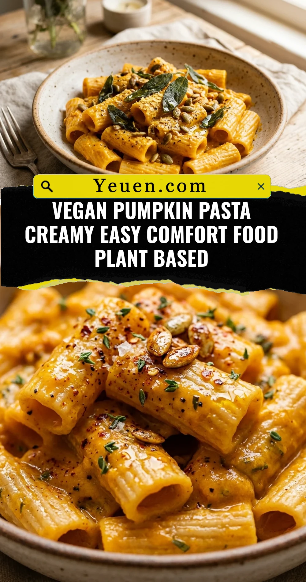 Vegan Pumpkin Pasta Creamy Easy Comfort Food Plant Based