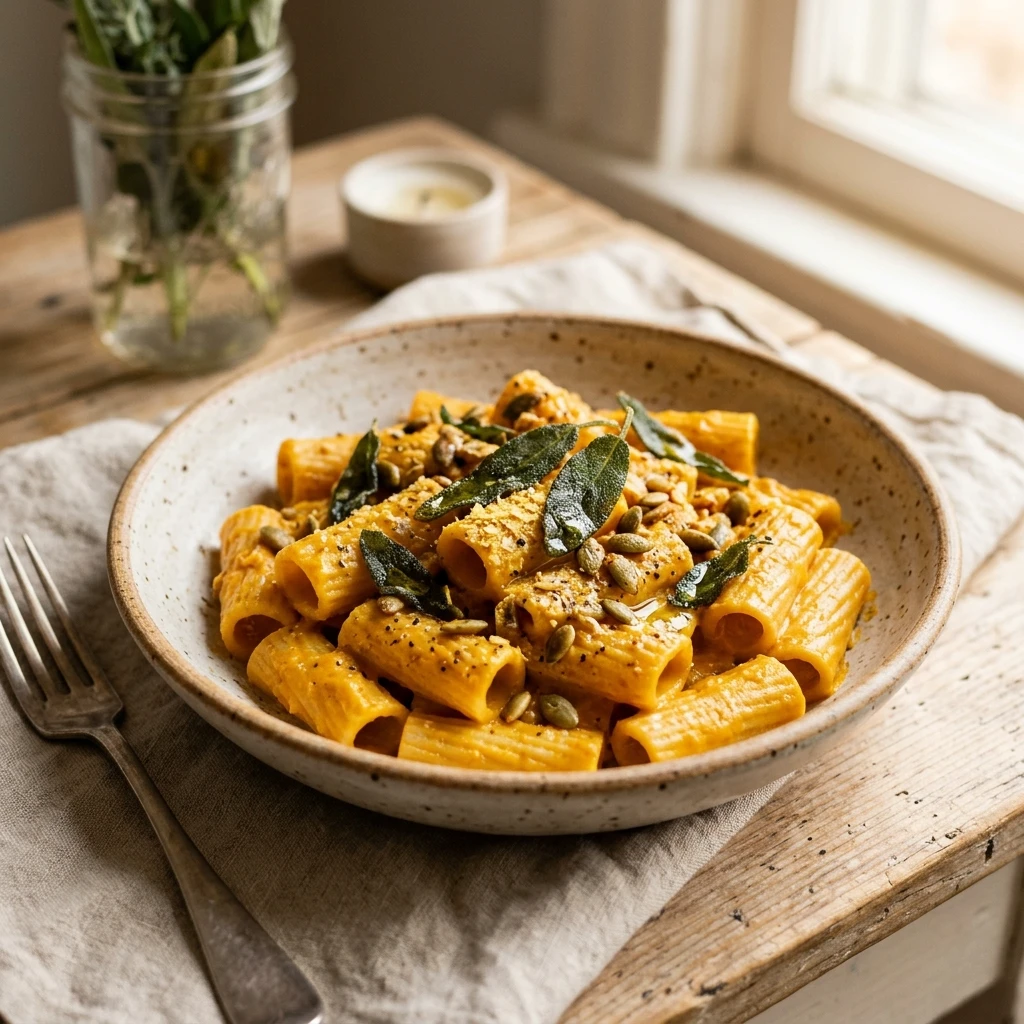 Vegan Pumpkin Pasta Creamy Easy Comfort Food Plant Based